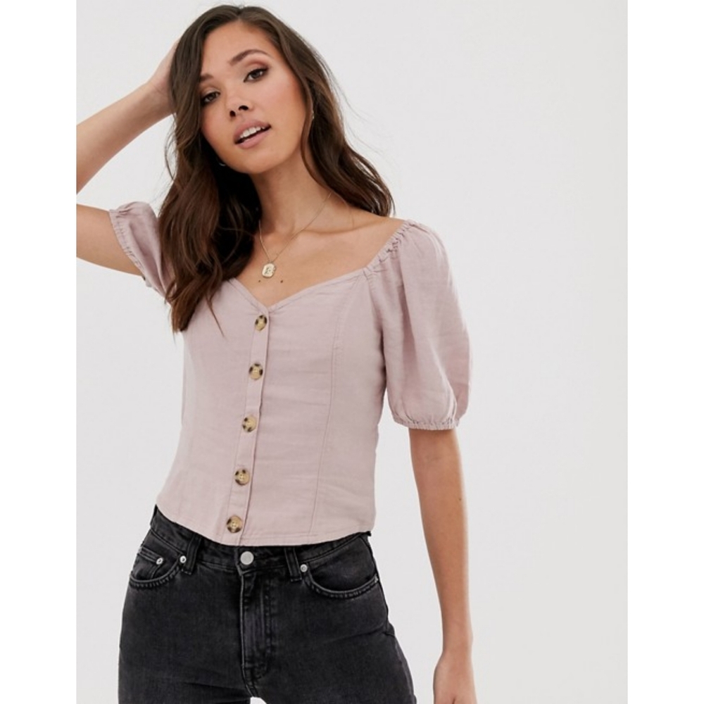 NWT Abercrombie & Fitch Button Through Linen Shirt